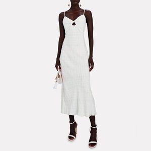 Intermix Flora Cut Out Silk Midi Dress